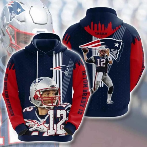 Zip into Patriotism with NFL Tom Brady Patriots 3D Hoodie