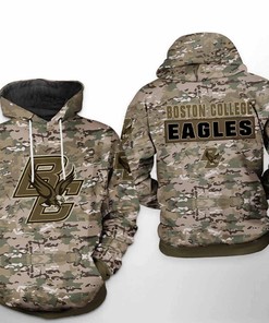 Zip into the Game with Boston College Eagles NCAA Camo Veteran 3D Hoodie Zipper Hoodie