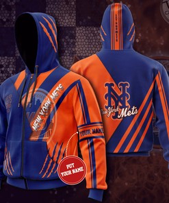 Zip up Your Mets Fandom with New York Mets Zip-Up Hoodie 3D