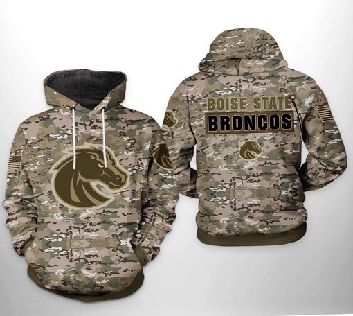 Zip with Style with Boise State Broncos NCAA Camo Veteran 3D Hoodie Zipper Hoodie Featuring Custom All Over Print
