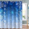 Blue Christmas Snowflake Holiday Waterproof Shower Curtain for Home Decor