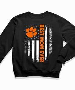 Clemson Tigers Best Mom Ever American Flag NCAA T-Shirt - Show Your Patriotism