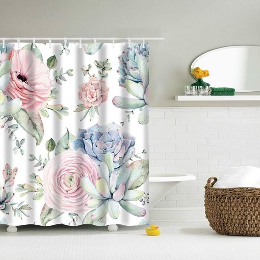 Creative Cacti Flowers Shower Curtain for Bathroom Decoration - Image 2