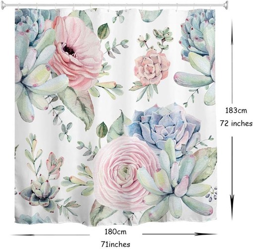 Creative Cacti Flowers Shower Curtain for Bathroom Decoration - Image 3