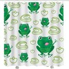 Cute Animal Cartoon Frog Green Funny Frog Shower Curtain for Vintage Bathroom Decor