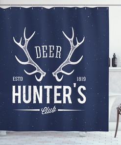 Deer Hunter Print Hunting Shower Curtain for Bathroom Decor