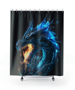 Fantastical Ice Dragon Shower CurtainMythical Bathroom Decor