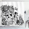 Forest Hunting Dogs Print Shower Curtain for Hunting Lodge Bathroom Decor