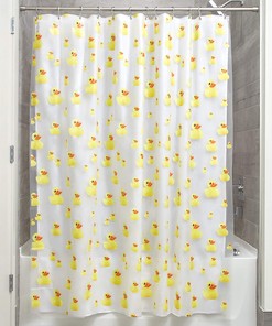 Fun Yellow and Orange Duck PVC-Free Waterproof Kids Shower Curtain