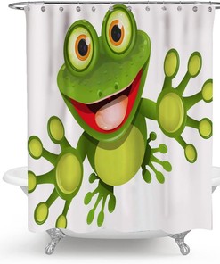 Green Frog Shower Curtain for Bathroom Decor