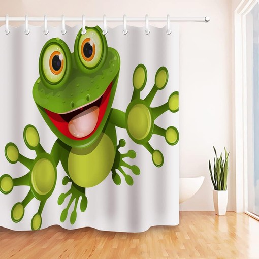 Green Frog Shower Curtain for Bathroom Decor - Image 2