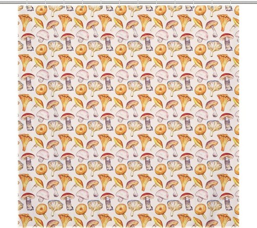 I Love Mushrooms Waterproof Shower Curtain for Bathroom Decor