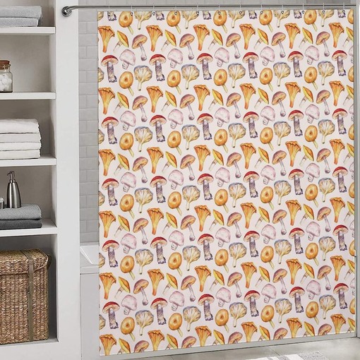 I Love Mushrooms Waterproof Shower Curtain for Bathroom Decor - Image 2