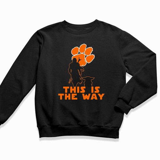 Mandalorian and Baby Yoda Clemson Tigers NCAA Football T-Shirt - For Ultimate Fans