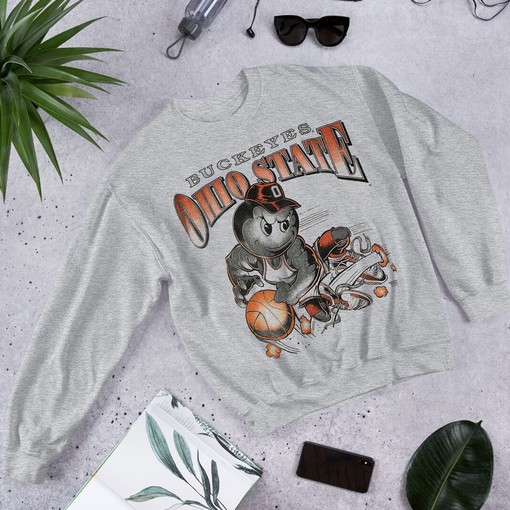 Ohio State Buckeyes 90s Vintage Mascot Basketball T-Shirt for NCAA Fans