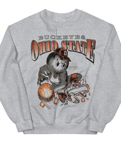 Ohio State Buckeyes 90s Vintage Mascot Basketball T-Shirt for NCAA Fans
