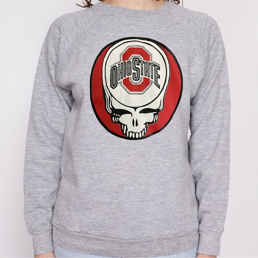Ohio State Buckeyes Skull Vintage T-Shirt Hoodie for Fans