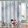 Rustic Wooden Board Christmas Snowman Shower Curtain for Bathroom Decor