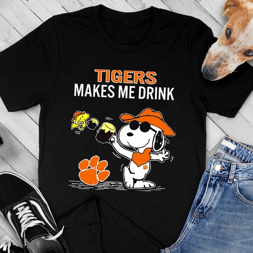 Snoopy and Woodstock Clemson Tigers NCAA T-Shirt Hoodie - Stay Hydrated as a Fan