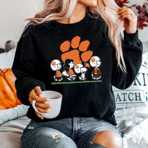 Snoopy the Peanuts Cheer for the Clemson Tigers NCAA T-Shirt - Show Your Spirit