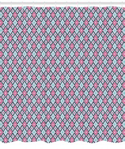 Stylish Ikat Pattern Fabric Shower Curtain for Modern Bathroom Decor