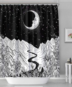 Stylish Print Fabric Waterproof Shower Curtain for Bathroom Decoration by iLiveShower