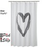 White and Gray Heart Ikea Lyktfibbla Fabric Shower CurtainWater-Repellent Bathroom Decor