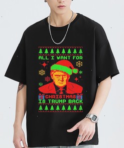 All I Want For Christmas Is Trump Back Vintage Style Ugly Christmas Sweatshirt