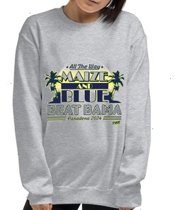 Beat Bama! All the Way Maize and Blue T-Shirt, Sweatshirt, Hoodie for Michigan College Fans