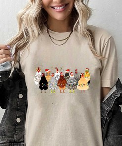 Сute Christmas Chickens Shirt, Funny Christmas Chicken Sweater, Christmas Crewneck, Holiday Sweatshirt, Christmas Farm Shirt